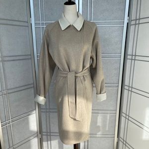 NWOT! Max Mara Reversible Wrap Wool Coat sz 16